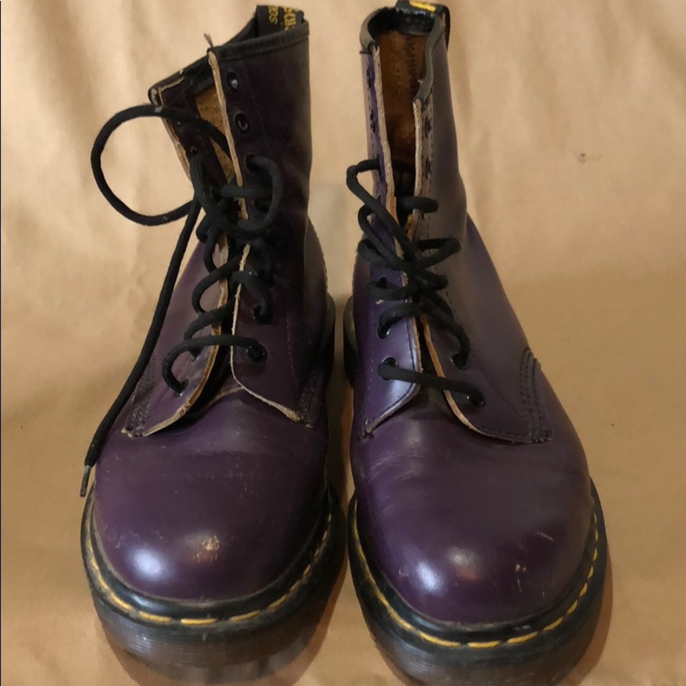 Dr. Martens 8 eye purple boots
